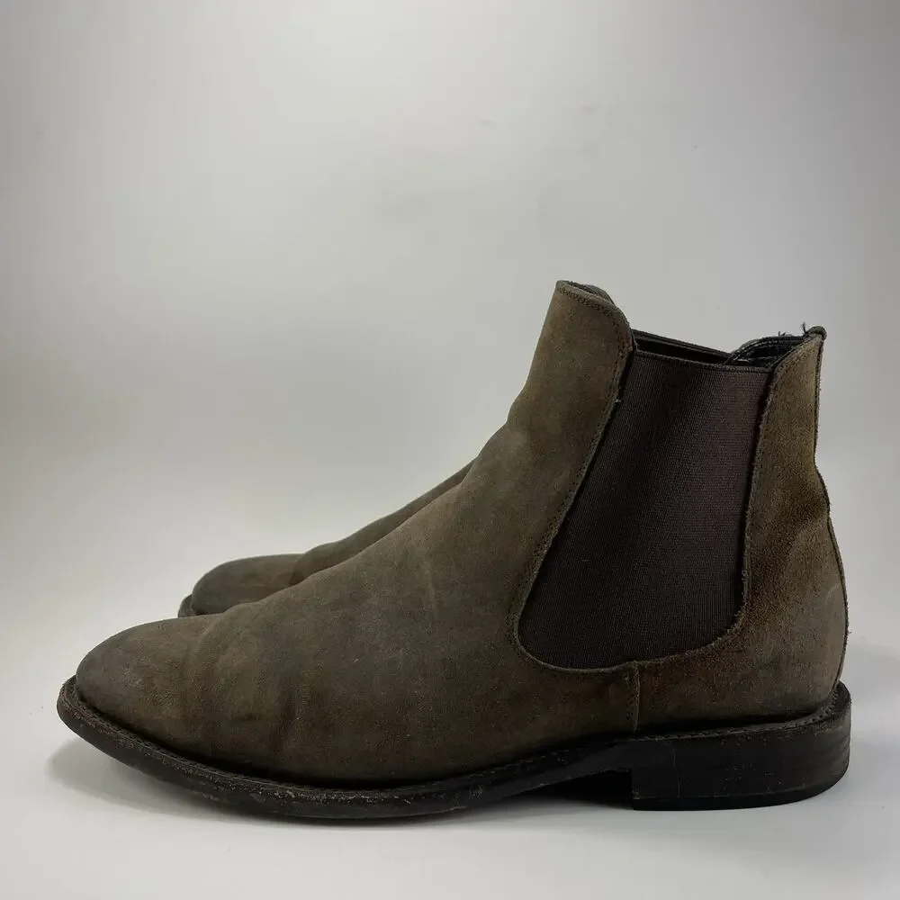 Thursday Boot Co Duke Chelsea Boots Dark Olive Suede Mens US 9 Goodyear Welt GYW